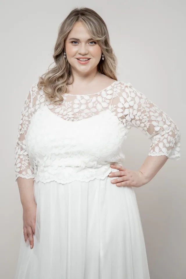 noni-curvy-selected-heda-braut-top-plus-size-ivory image 1