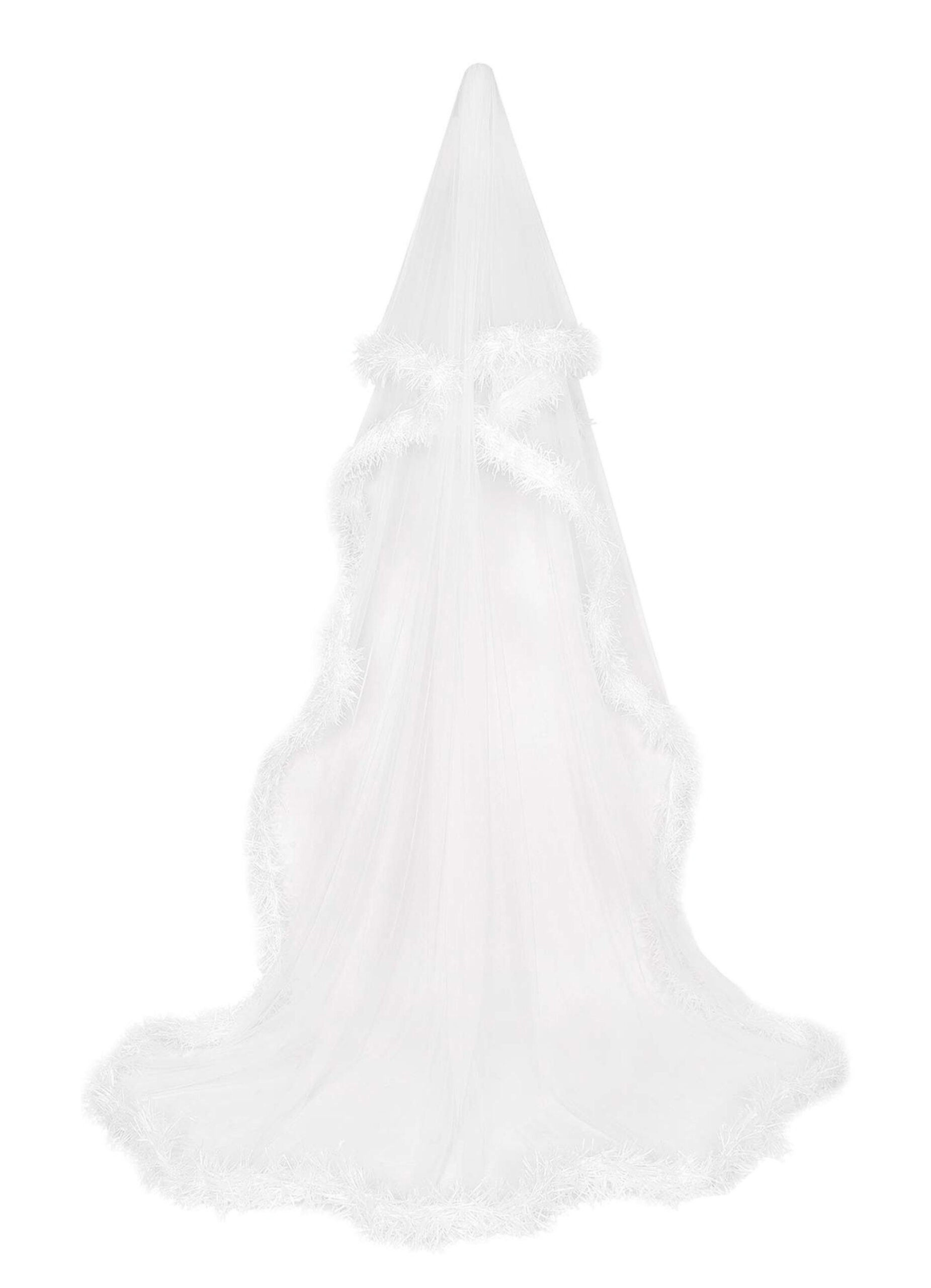 kaviar-gauche-edgy-veil-brautschleier-bodenlang-off-white-mit-lurexsaum image 1
