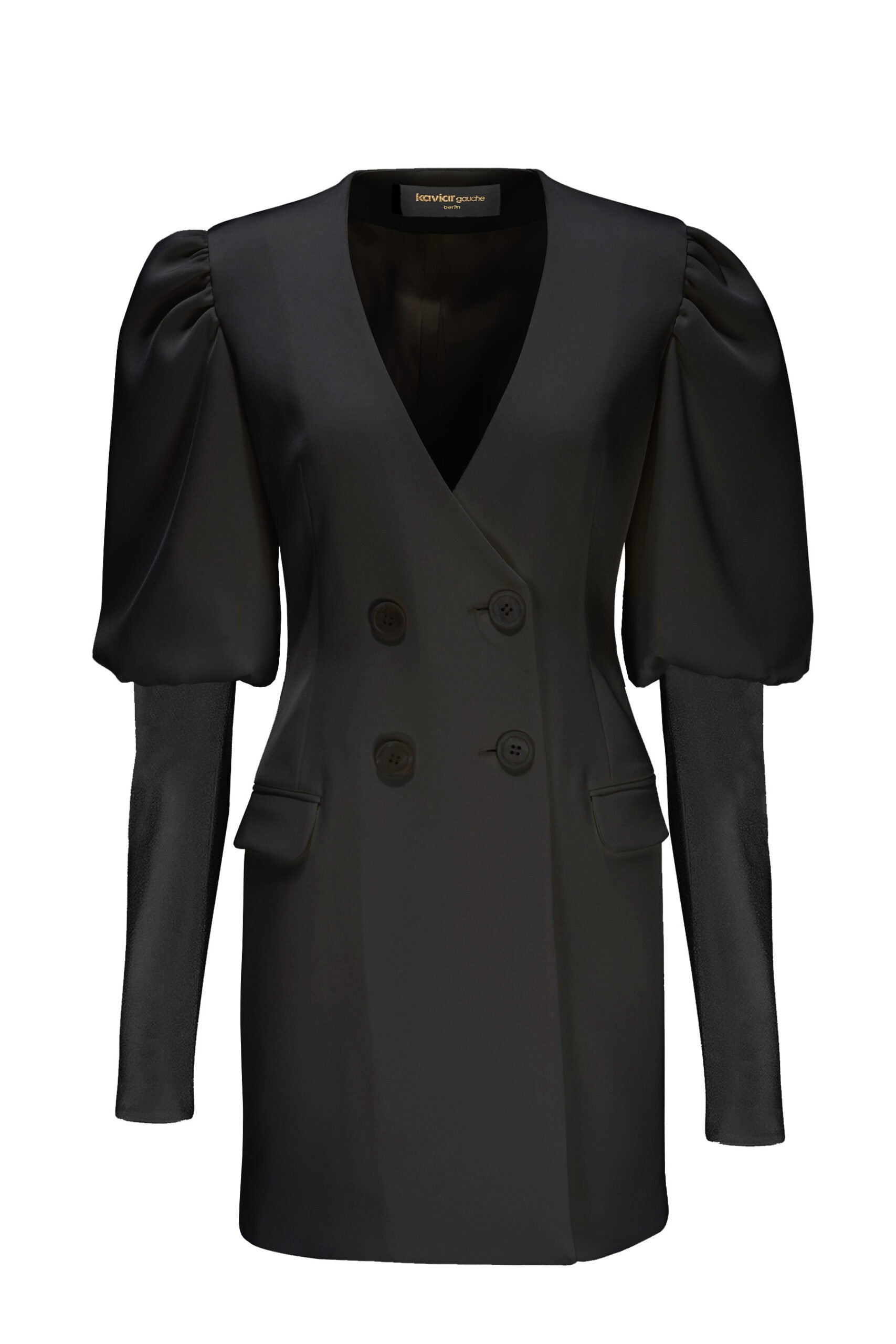 kaviar-gauche-puffy-sleeve-blazer-dress-black image 1