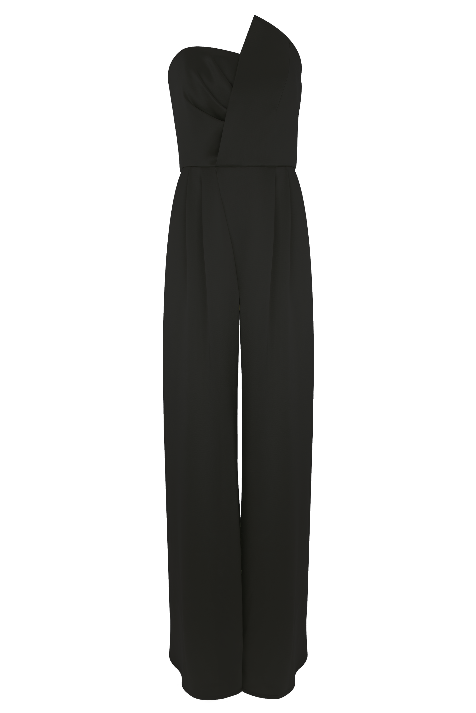 kaviar-gauche-asymmetric-bustier-overall-black-jumpsuit image 1