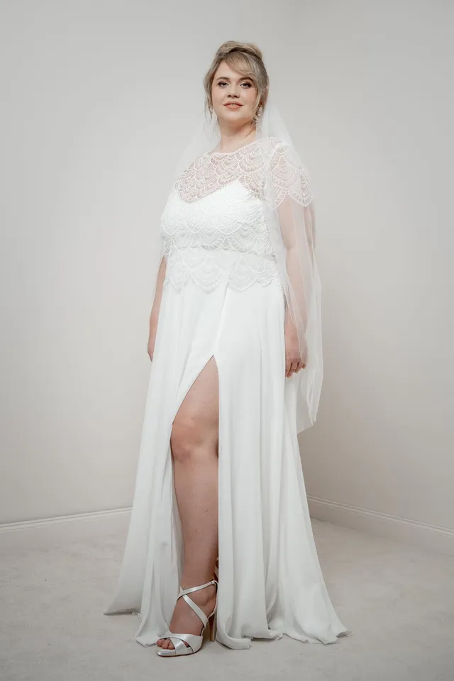 noni-curvy-jona-plus-size-braut-rock-aus-chiffon-in-ivory image 1