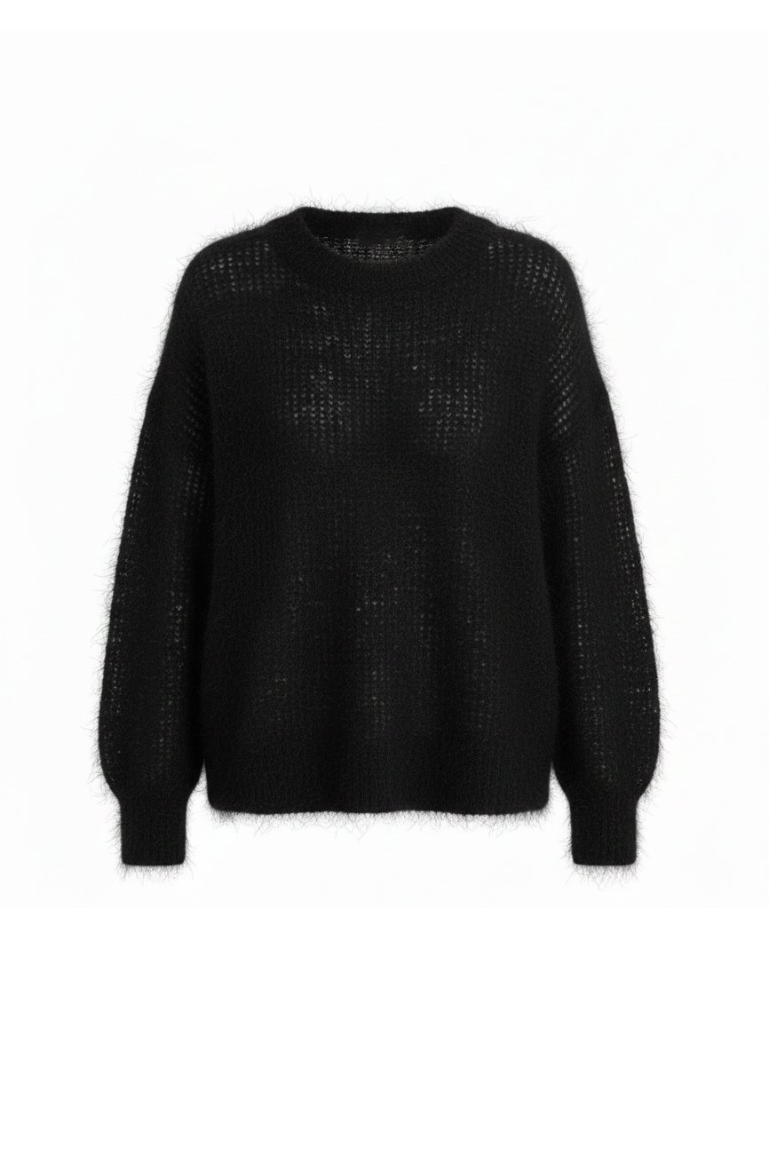 kaviar-gauche-mohair-companion-pullover-schwarz-onesize image 2