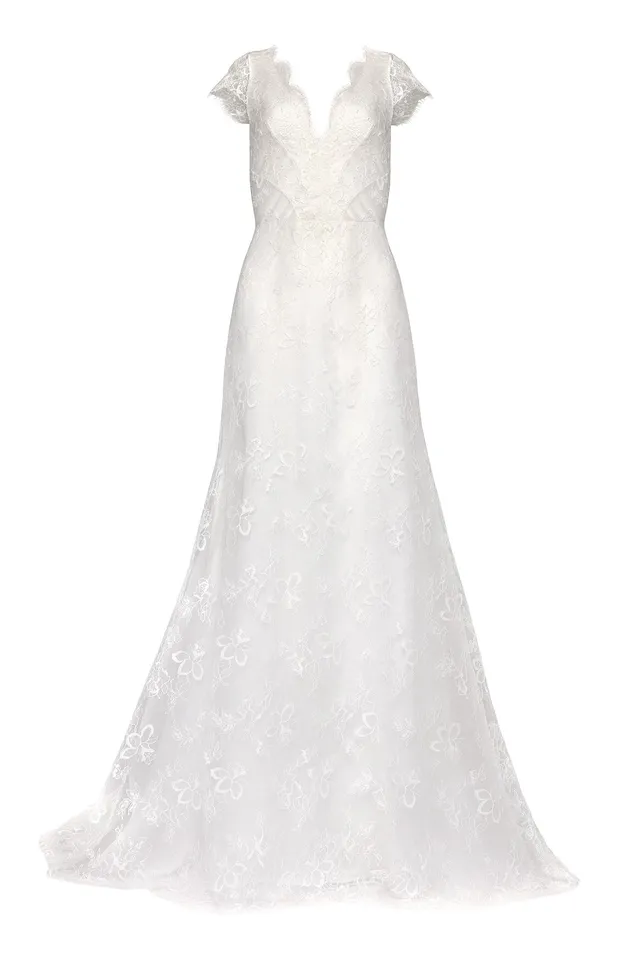 kaviar-gauche-viviennes-brautkleid-spitze-a-linie-kurzarm image 1