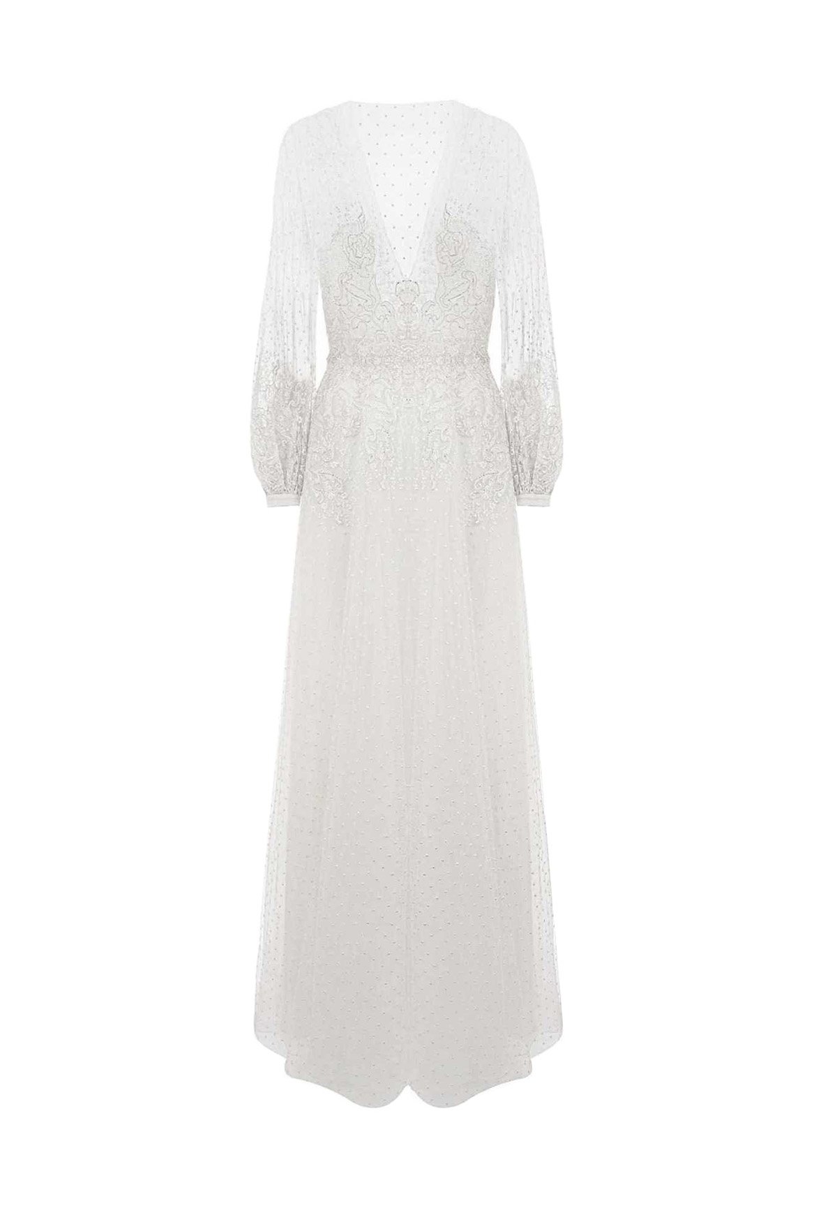 kaviar-gauche-champagne-sleeve-brautkleid-lam-spitze image 1