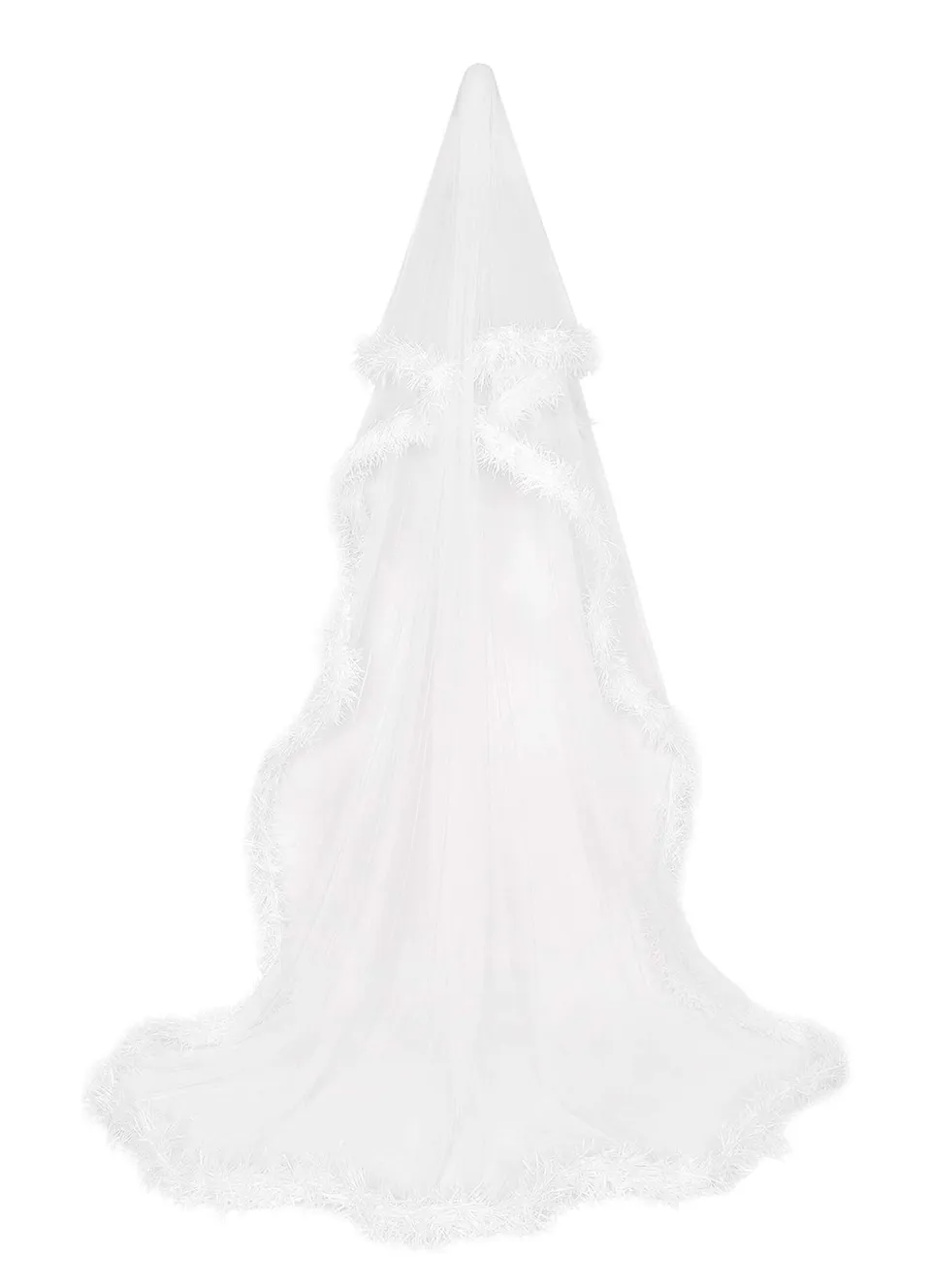 kaviar-gauche-edgy-veil-brautschleier-bodenlang-off-white-mit-lurexsaum image 1