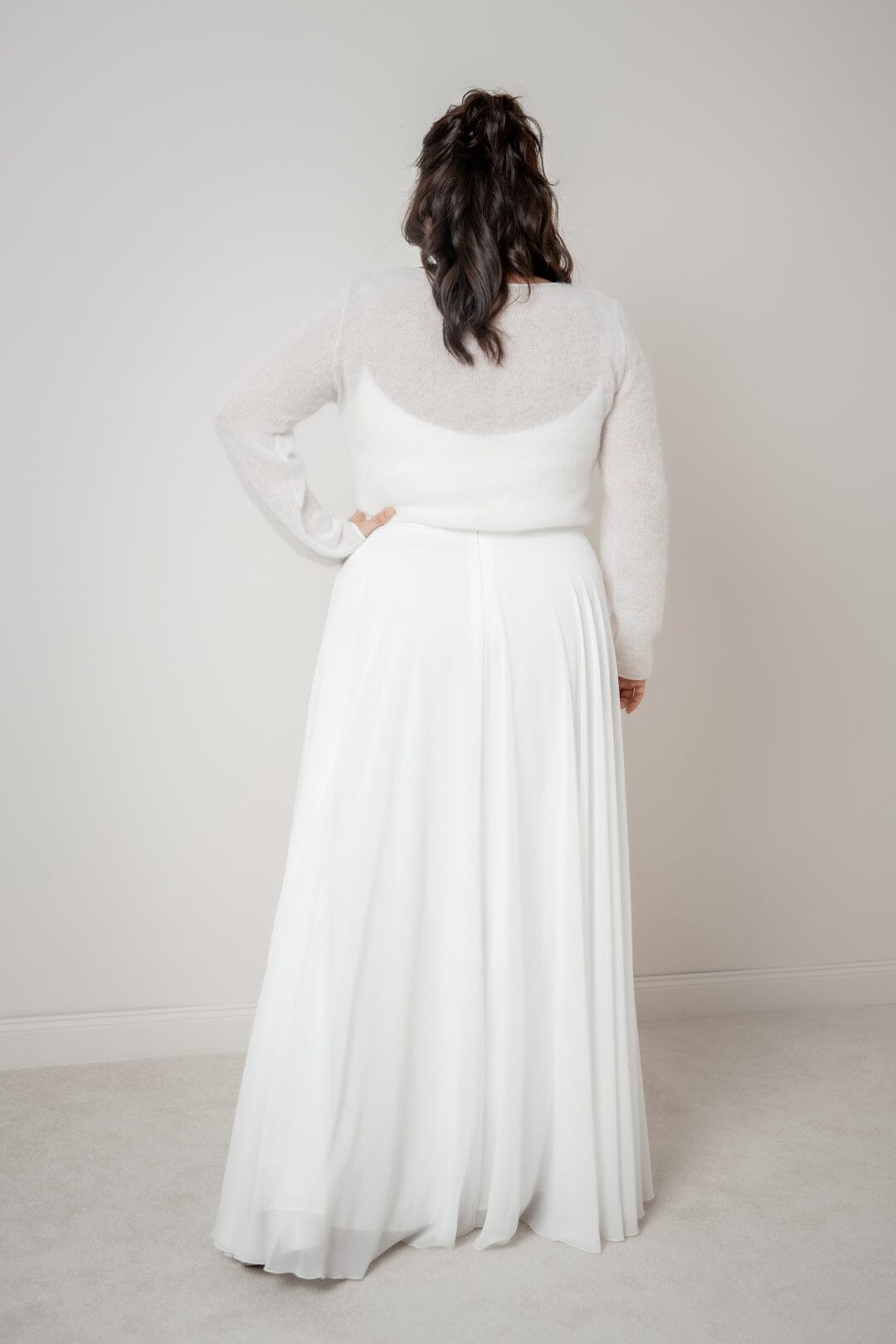 noni-isla-curvy-langer-brautrock-aus-chiffon-maxi-ivory image 7
