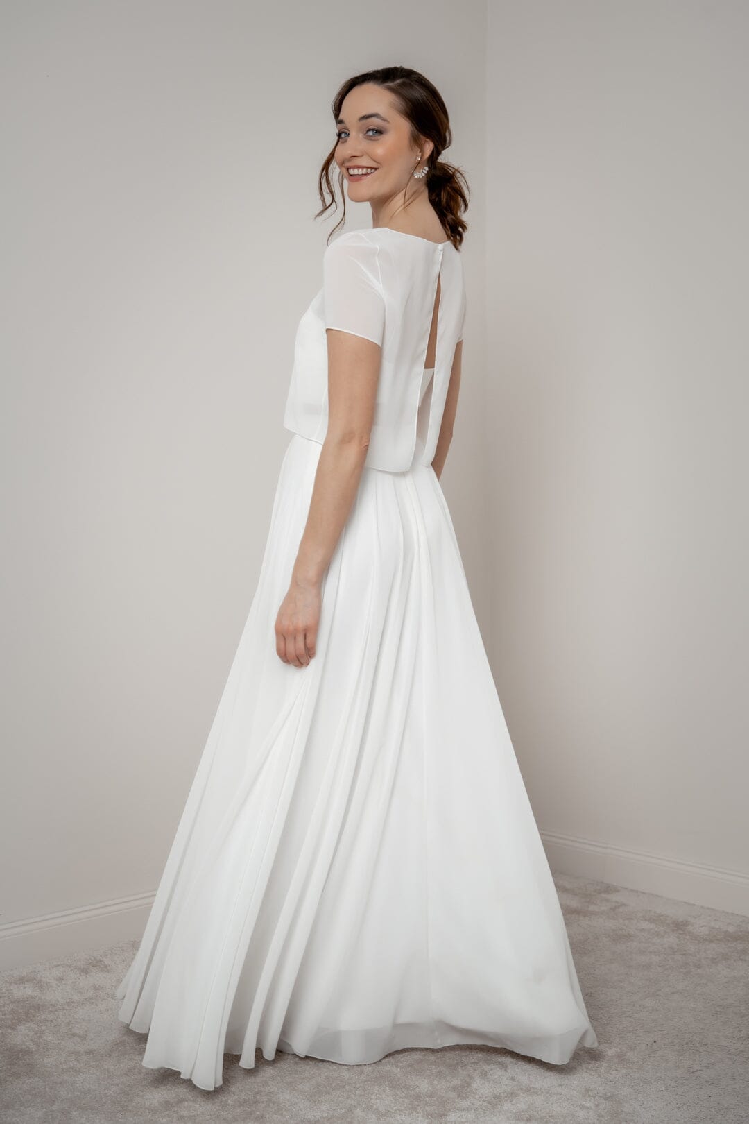 noni-lani-kurzarm-braut-top-aus-chiffon-in-ivory image 5