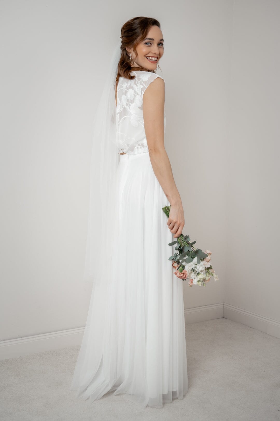 noni-eniz-braut-top-chiffon-blumenmuster-kurzarm image 7