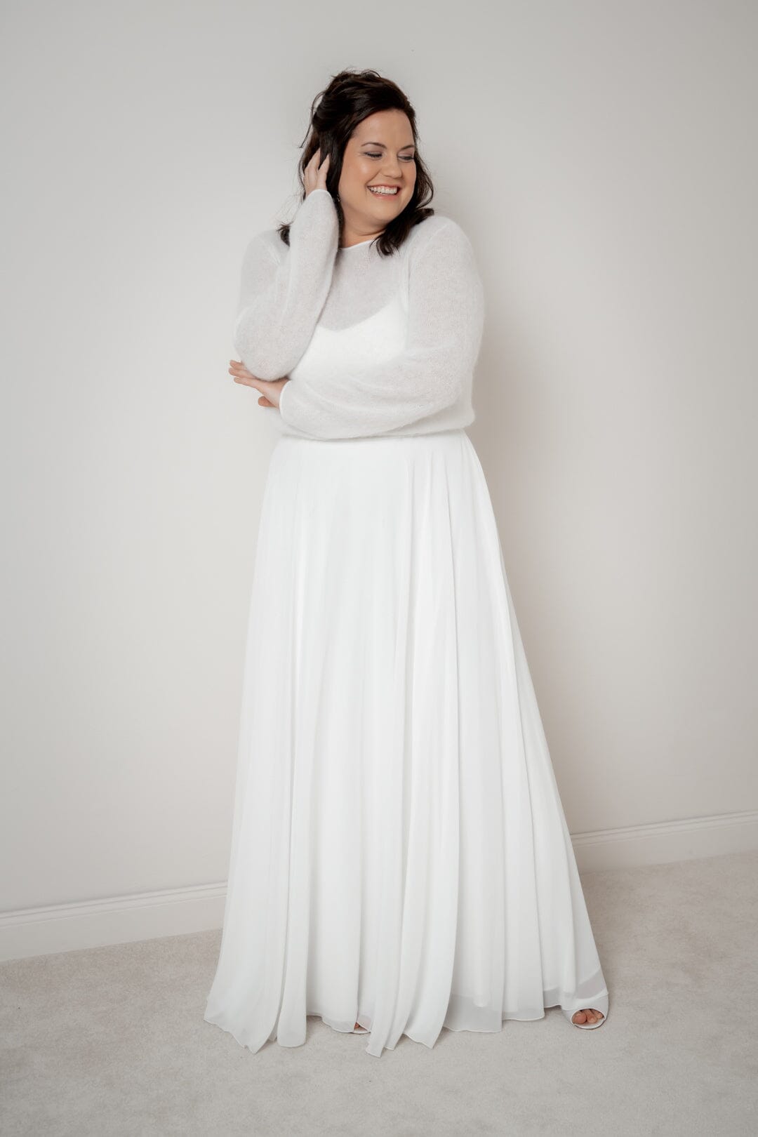 noni-isla-curvy-langer-brautrock-aus-chiffon-maxi-ivory image 6