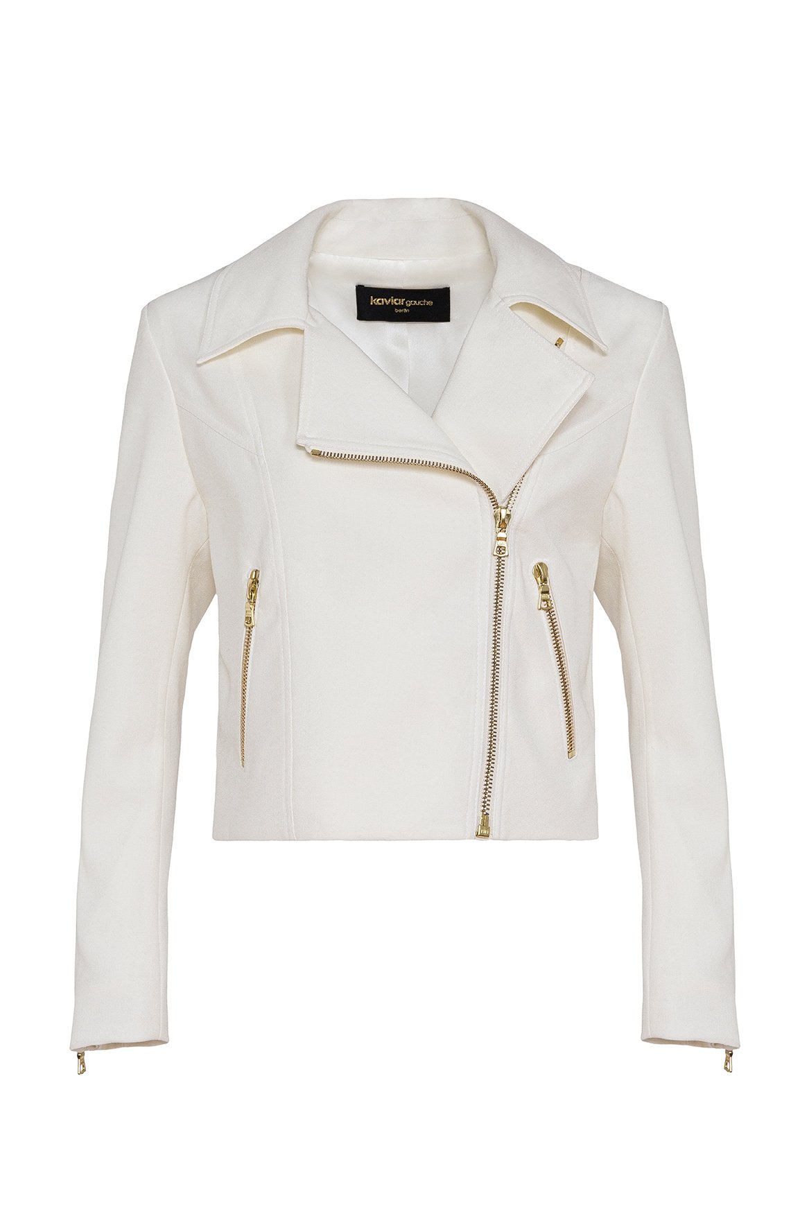 kaviar-gauche-moto-jacket-braut-bikerjacke-mit-gold-rei-verschluss image 1