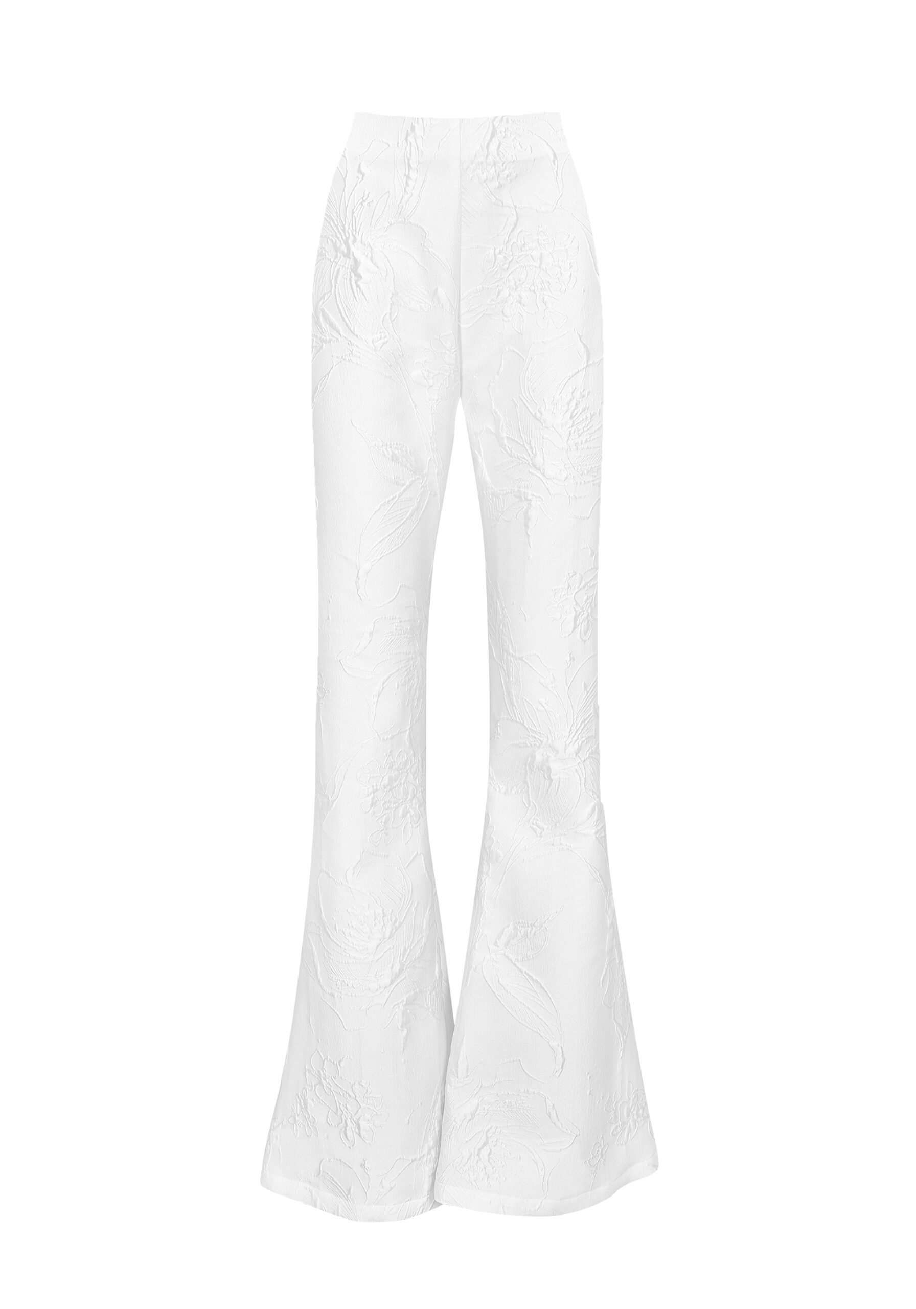 kaviar-gauche-jagger-flare-pants-brauthose-ivory-floral-jacquard image 1