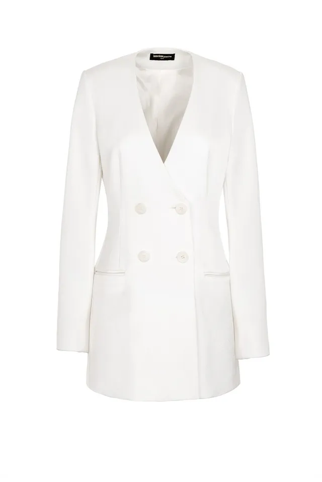 kaviar-gauche-bouton-blazer-dress-ivory image 1