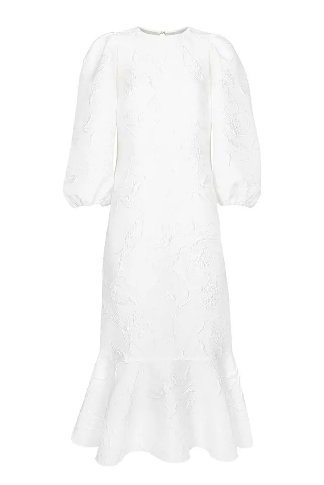 kaviar-gauche-floral-jacquard-dress-midi-ballon-rmel image 1