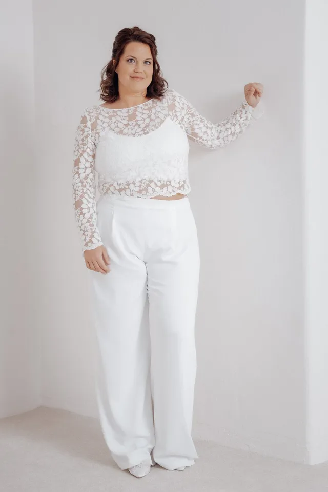 noni-curvy-tihana-plus-size-braut-hose-in-ivory-aus-recycling-material image 1