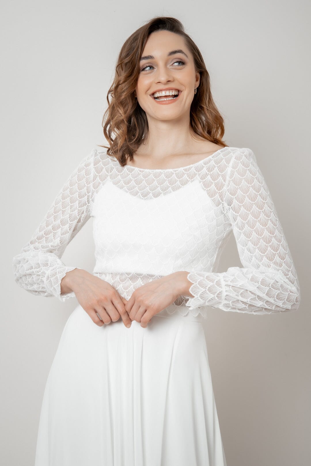 noni-selected-esthi-langarm-top-art-d-co-spitze-ivory image 1