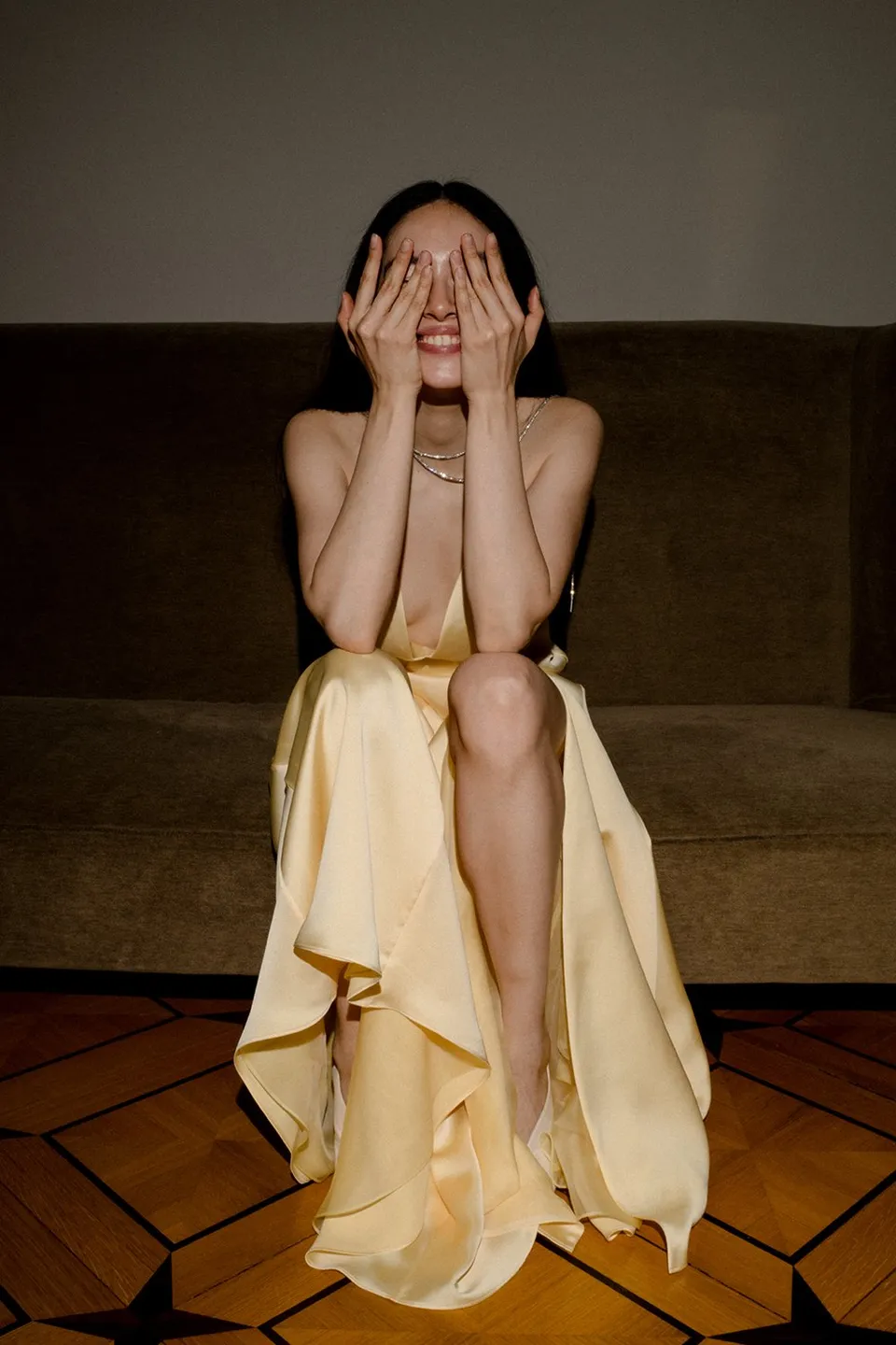 kaviar-gauche-tali-dress-abendkleid-gelb image 1