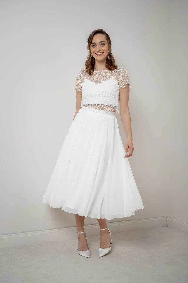 noni-mireya-braut-rock-aus-chiffon-in-midi-l-nge-ivory image 1