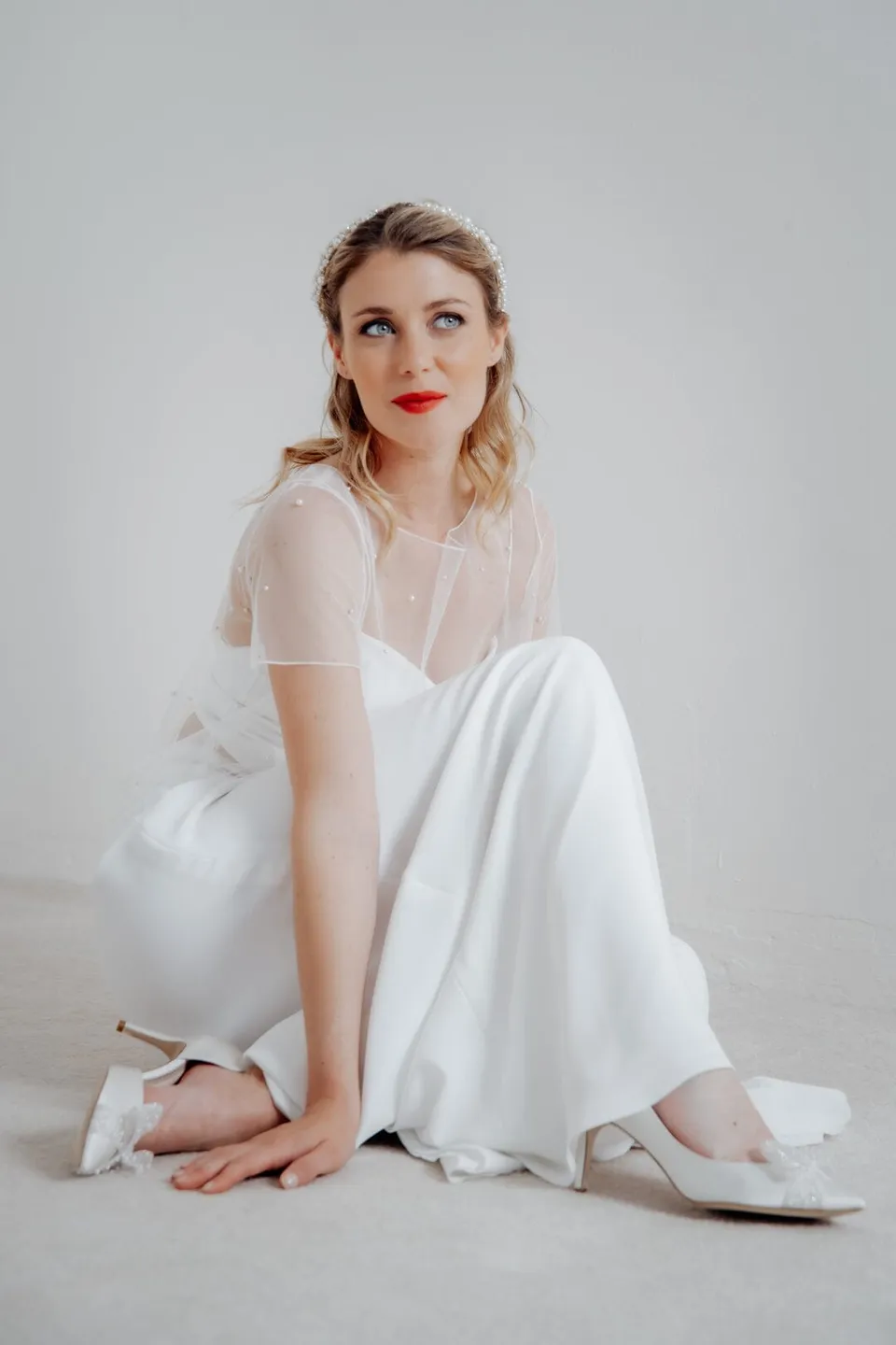 noni-rubia-selected-perlen-braut-top-kurzarm-ivory image 1