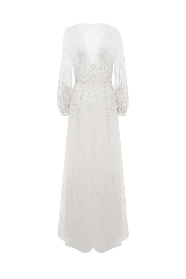 kaviar-gauche-champagne-sleeve-brautkleid-lam-spitze image 1