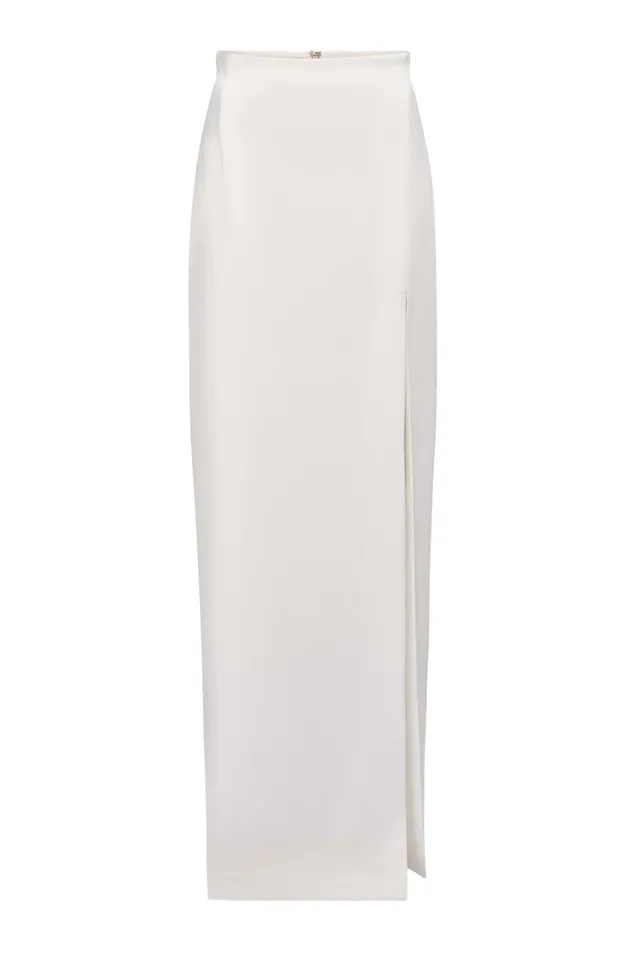 kaviar-gauche-pencil-slit-skirt-bleistiftrock-bodenlang-seide image 1