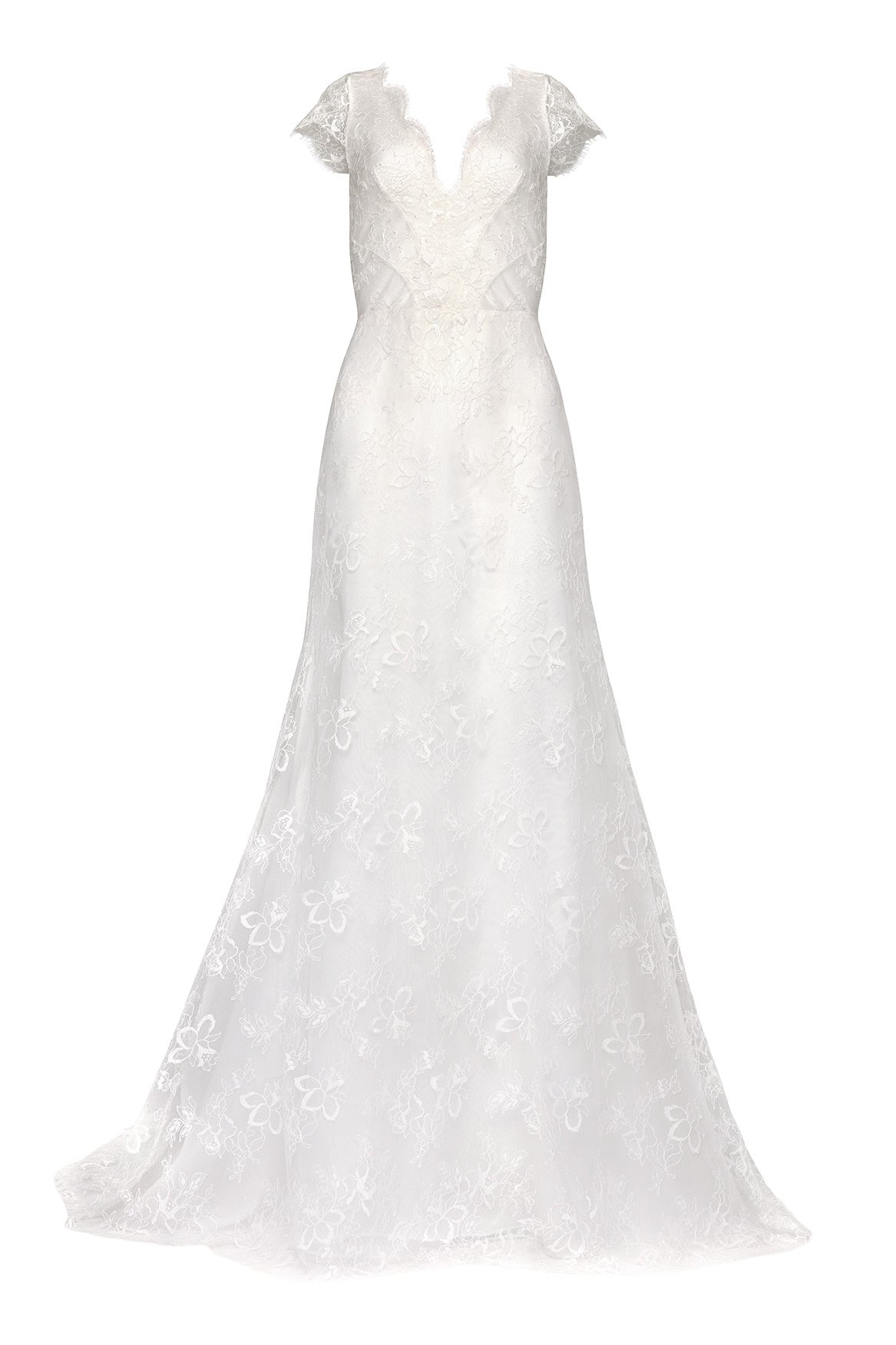 kaviar-gauche-viviennes-brautkleid-spitze-a-linie-kurzarm image 1