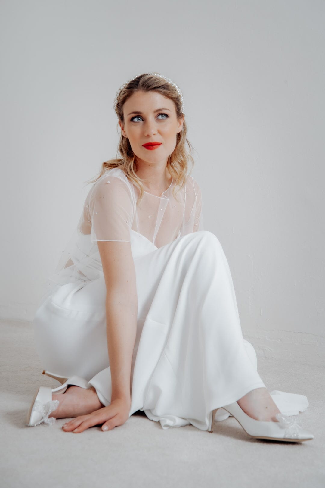 noni-rubia-selected-perlen-braut-top-kurzarm-ivory image 1