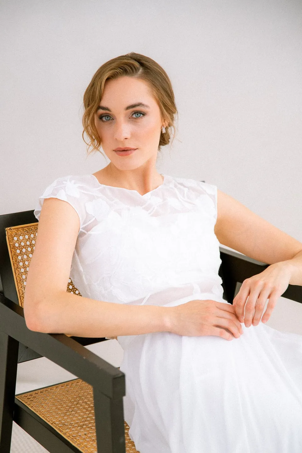 noni-eniz-braut-top-chiffon-blumenmuster-kurzarm image 1