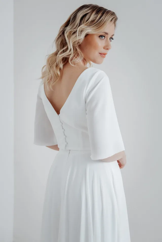 noni-selected-amelie-braut-top-ivory-v-ausschnitt-knopfleiste image 1
