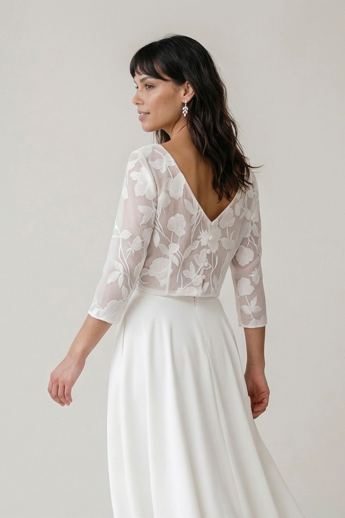 noni-selva-gemustertes-braut-top-mit-chiffon-und-dreiviertel-rmeln image 8