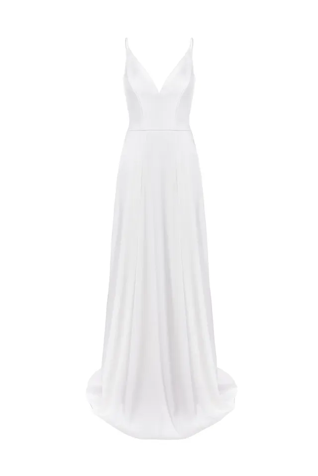 kaviar-gauche-new-valentine-brautkleid-mit-spaghettitr-gern-und-v-ausschnitt image 1