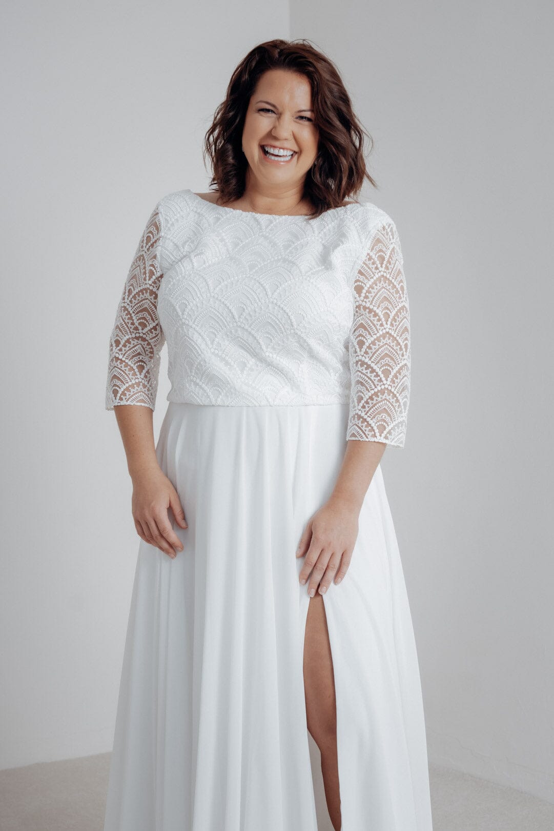noni-curvy-jona-plus-size-braut-rock-aus-chiffon-in-ivory image 6