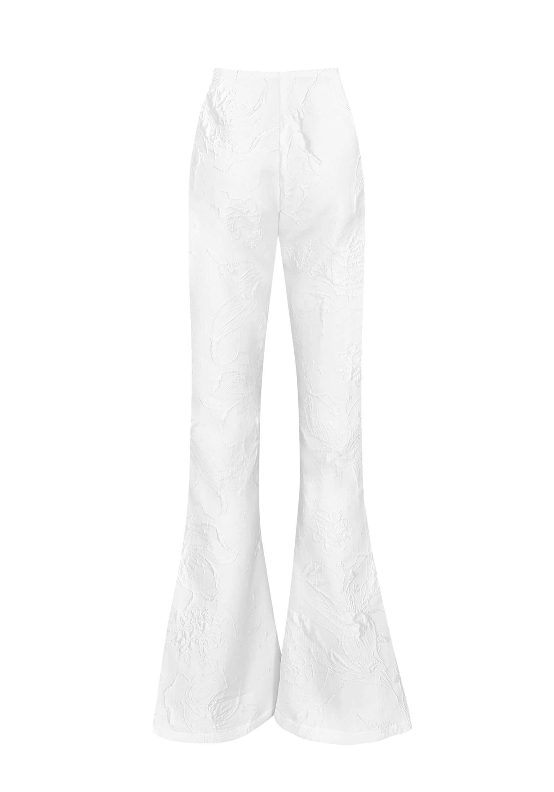 kaviar-gauche-jagger-flare-pants-brauthose-ivory-floral-jacquard image 3