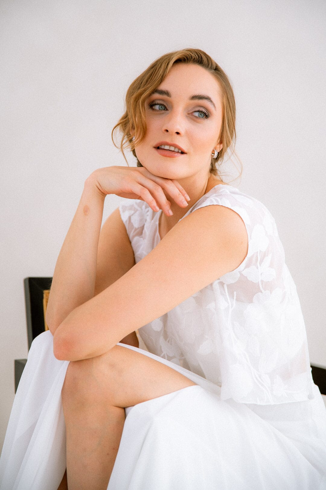 noni-eniz-braut-top-chiffon-blumenmuster-kurzarm image 3