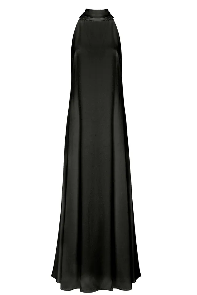 kaviar-gauche-pure-sky-dress-schwarz-abendkleid-mit-stehkragen image 1