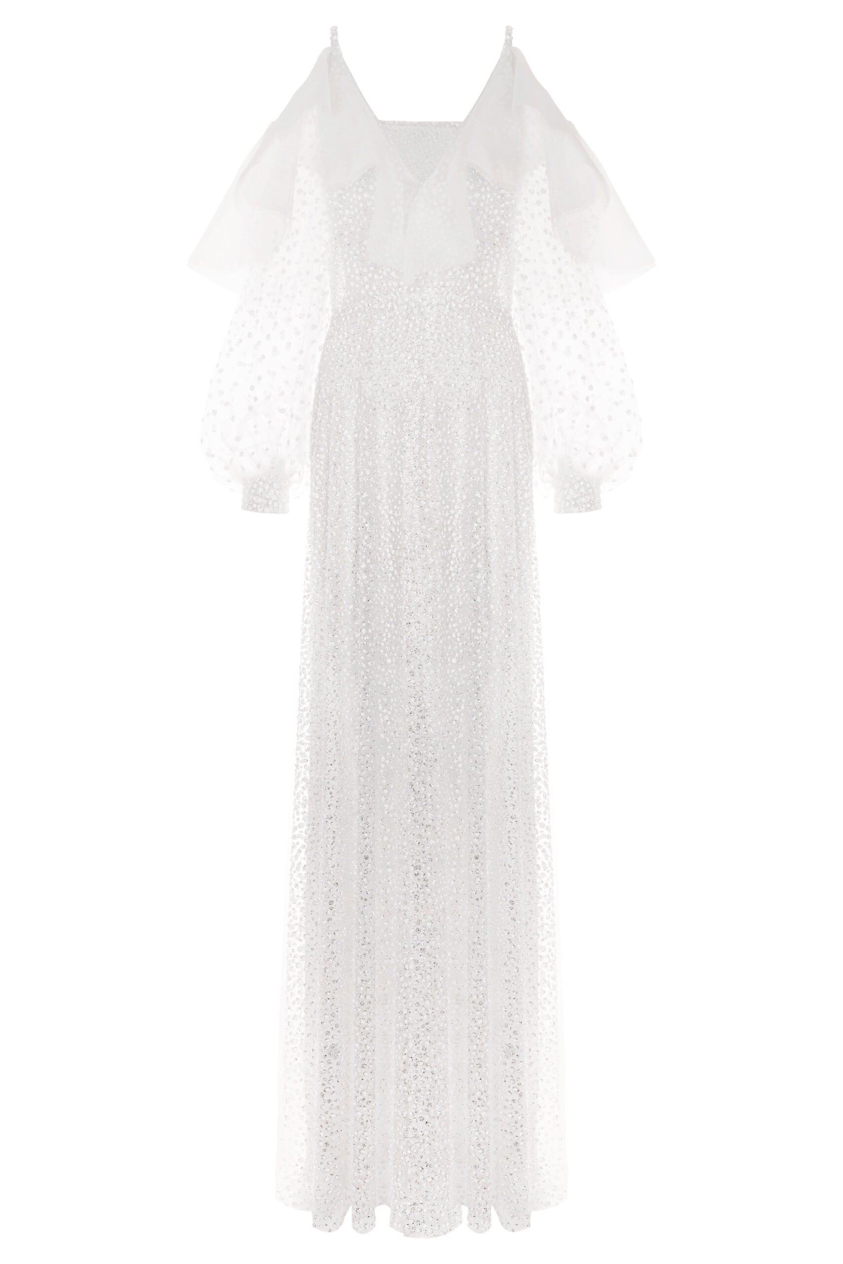 kaviar-gauche-white-crystal-sleeve-dress-glitzer-brautkleid image 1