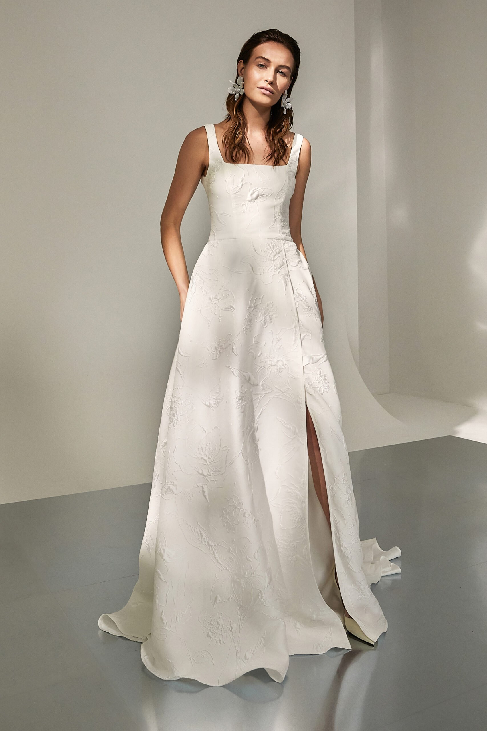 kaviar-gauche-spencer-square-brautkleid-jacquard-a-linie image 3