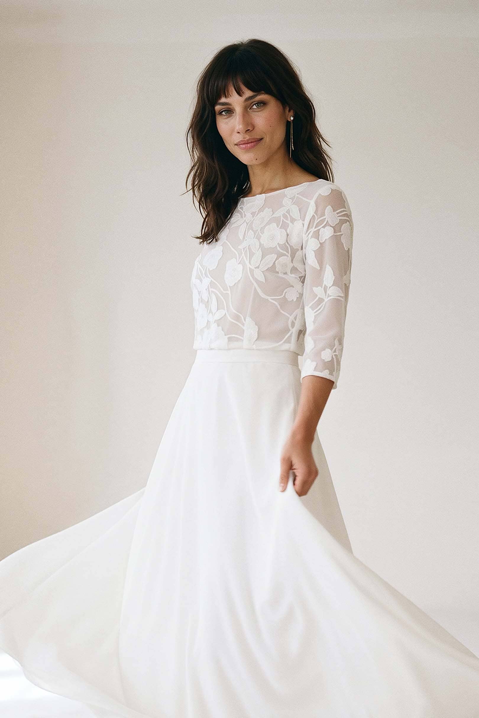 noni-selva-gemustertes-braut-top-mit-chiffon-und-dreiviertel-rmeln image 6