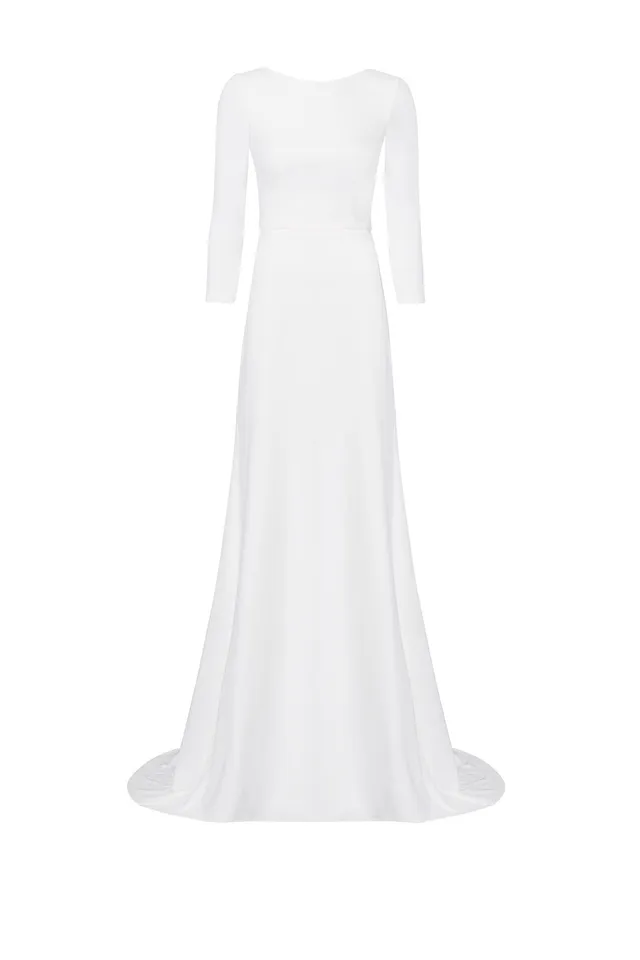 kaviar-gauche-pure-palais-kleid-mit-r-ckenausschnitt-und-langarm image 1