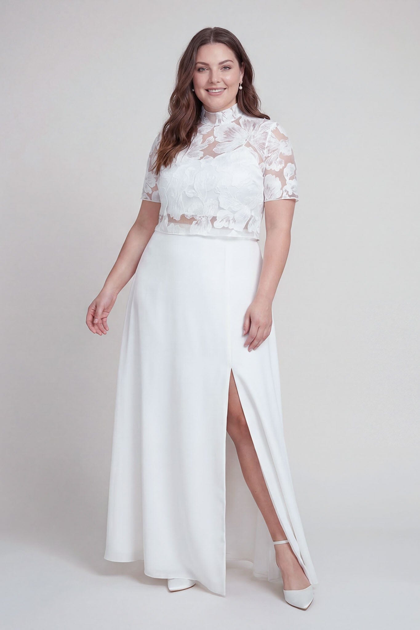 noni-curvy-kari-plus-size-braut-rock-a-linie-beinschlitz image 1
