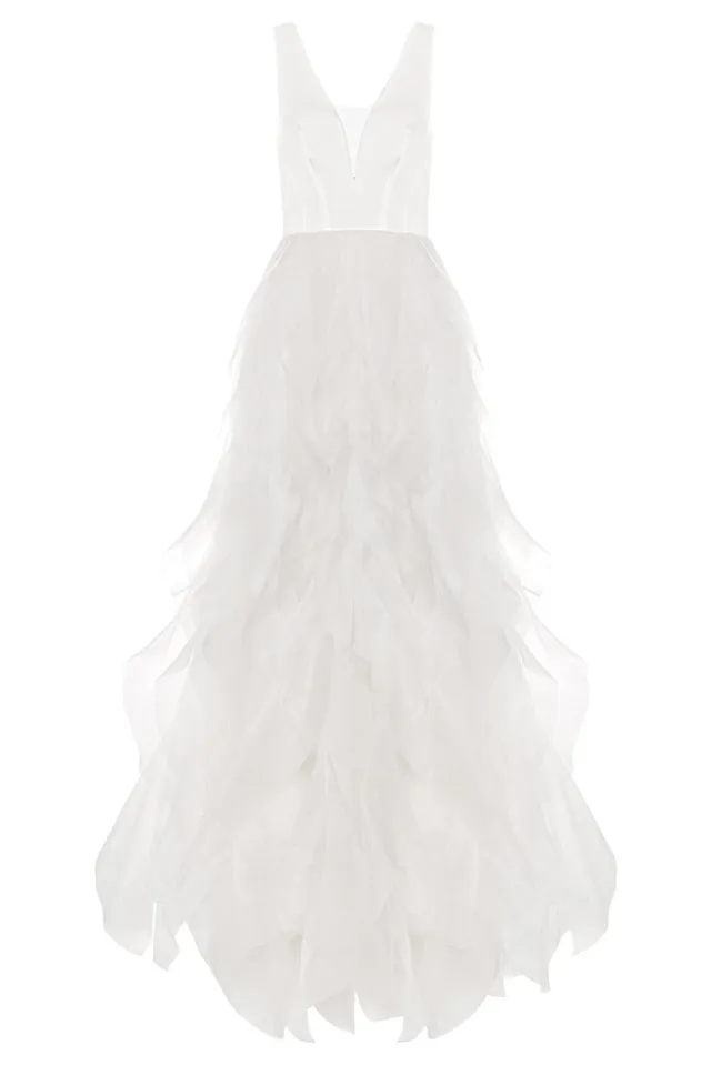 kaviar-gauche-arielle-volant-brautkleid-a-linie image 1