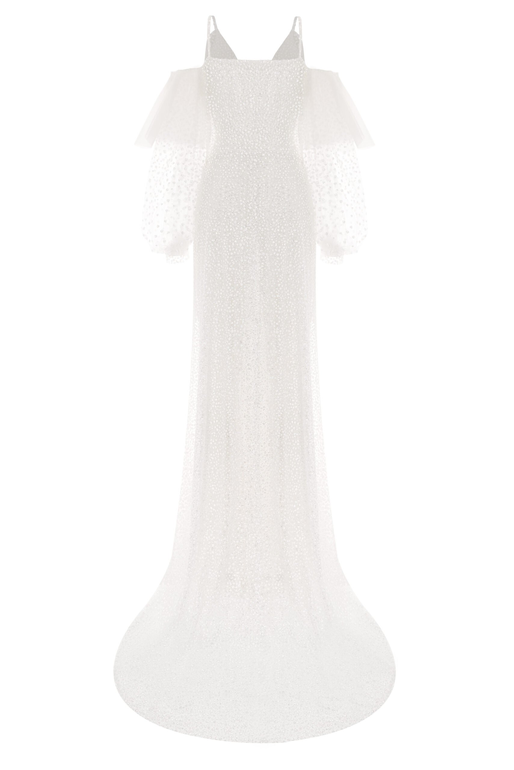kaviar-gauche-white-crystal-sleeve-dress-glitzer-brautkleid image 3