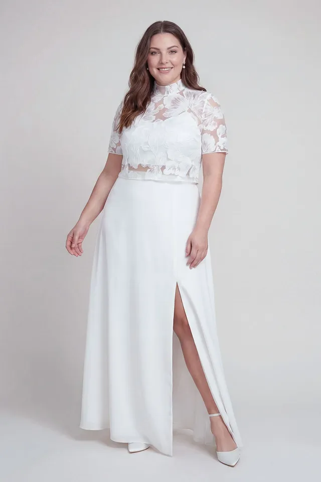 noni-curvy-kari-plus-size-braut-rock-a-linie-beinschlitz image 1