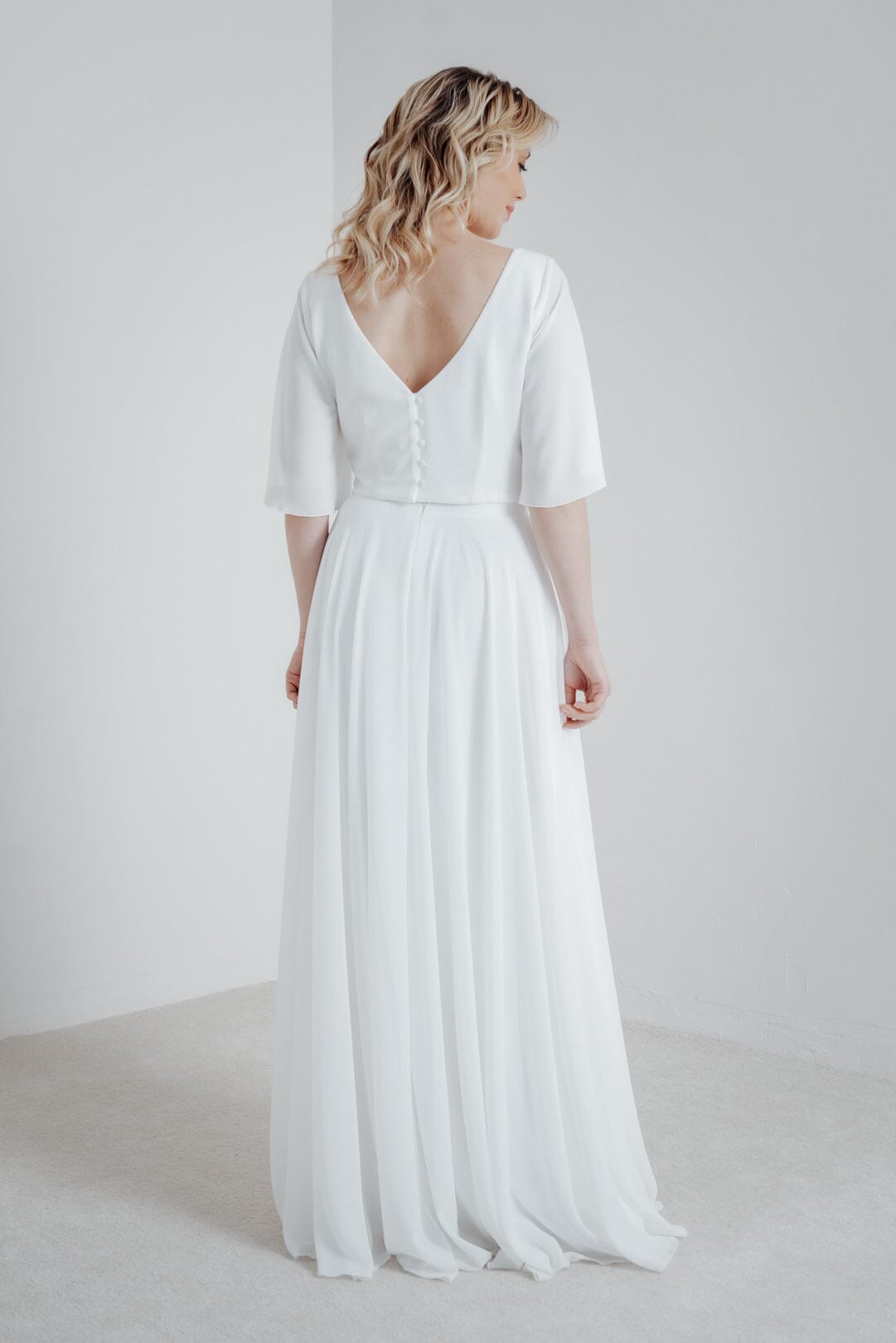 noni-selected-amelie-braut-top-ivory-v-ausschnitt-knopfleiste image 5