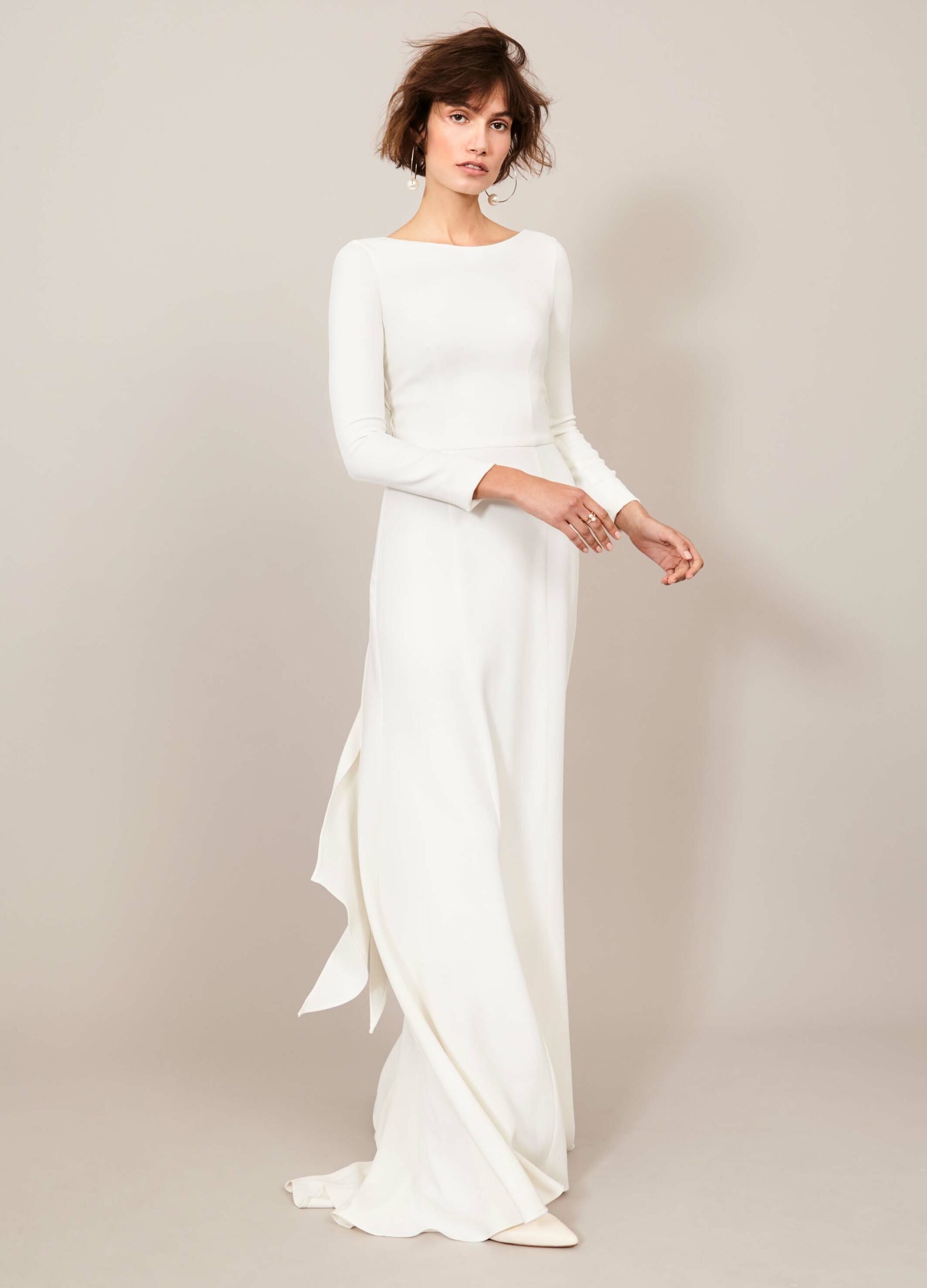 kaviar-gauche-pure-palais-kleid-mit-r-ckenausschnitt-und-langarm image 2
