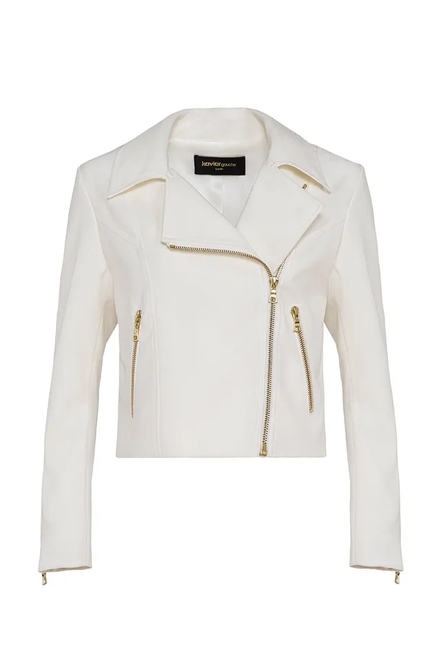 kaviar-gauche-moto-jacket-braut-bikerjacke-mit-gold-rei-verschluss image 1
