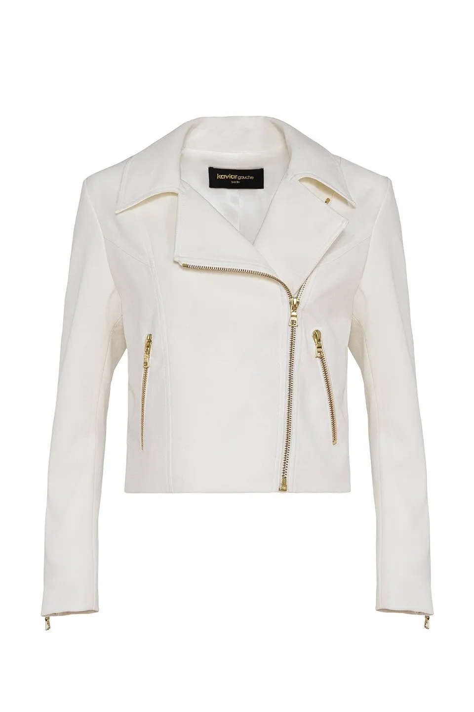 kaviar-gauche-moto-jacket-braut-bikerjacke-mit-gold-rei-verschluss image 1