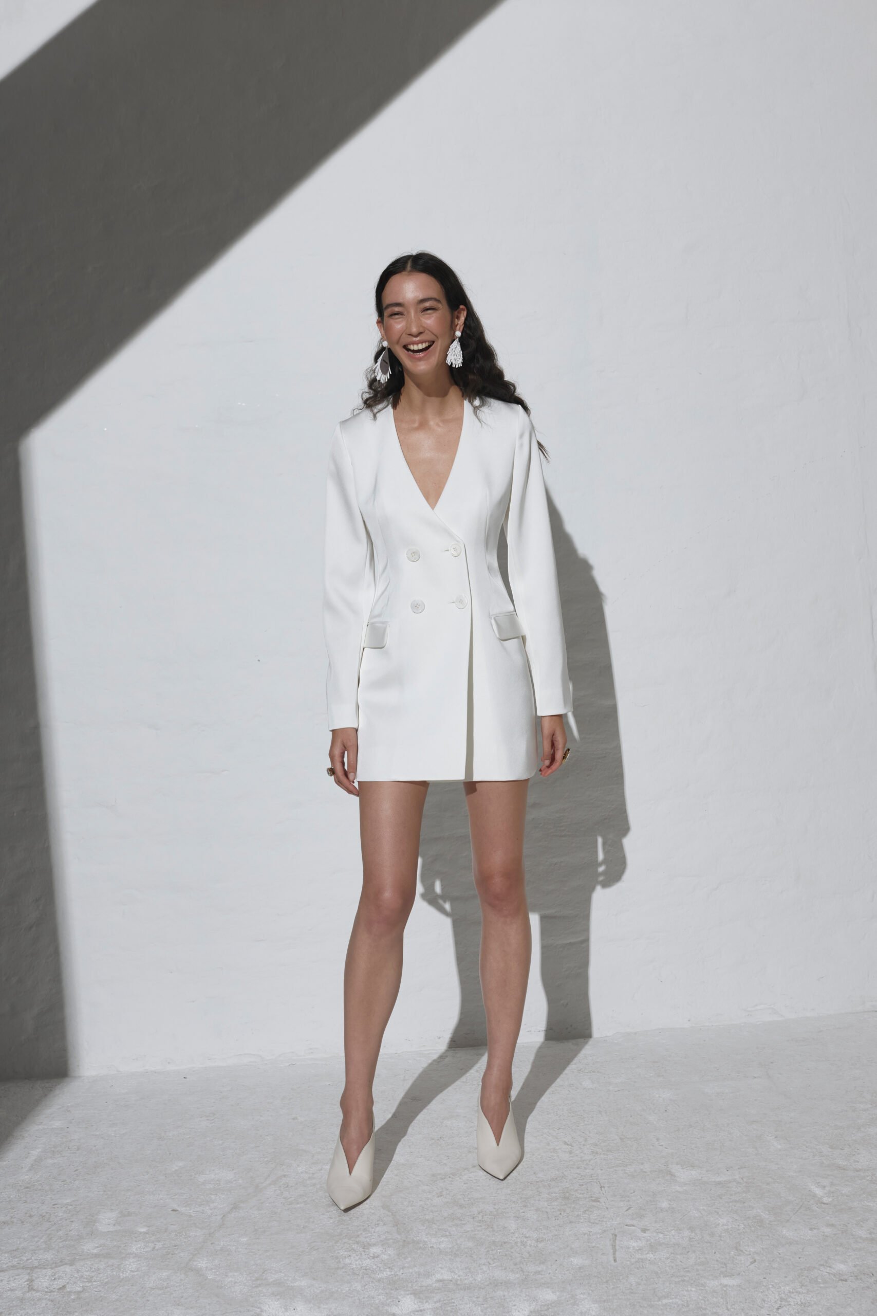 kaviar-gauche-bouton-blazer-dress-ivory image 2