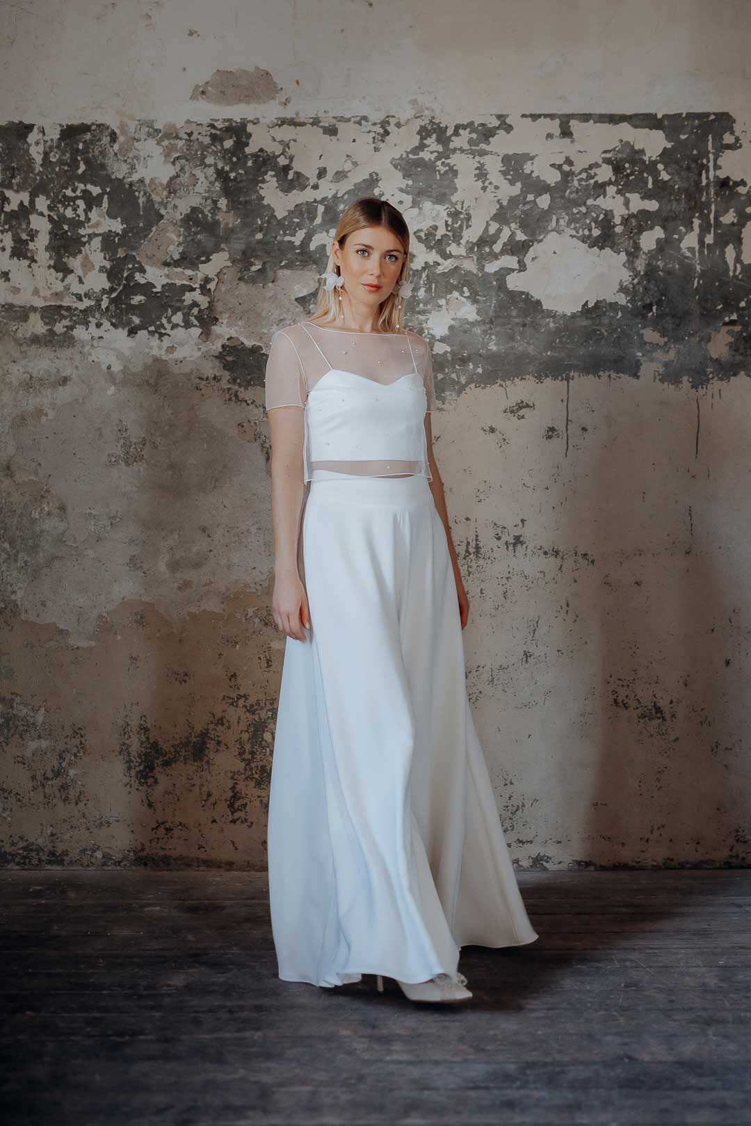 noni-rubia-selected-perlen-braut-top-kurzarm-ivory image 2