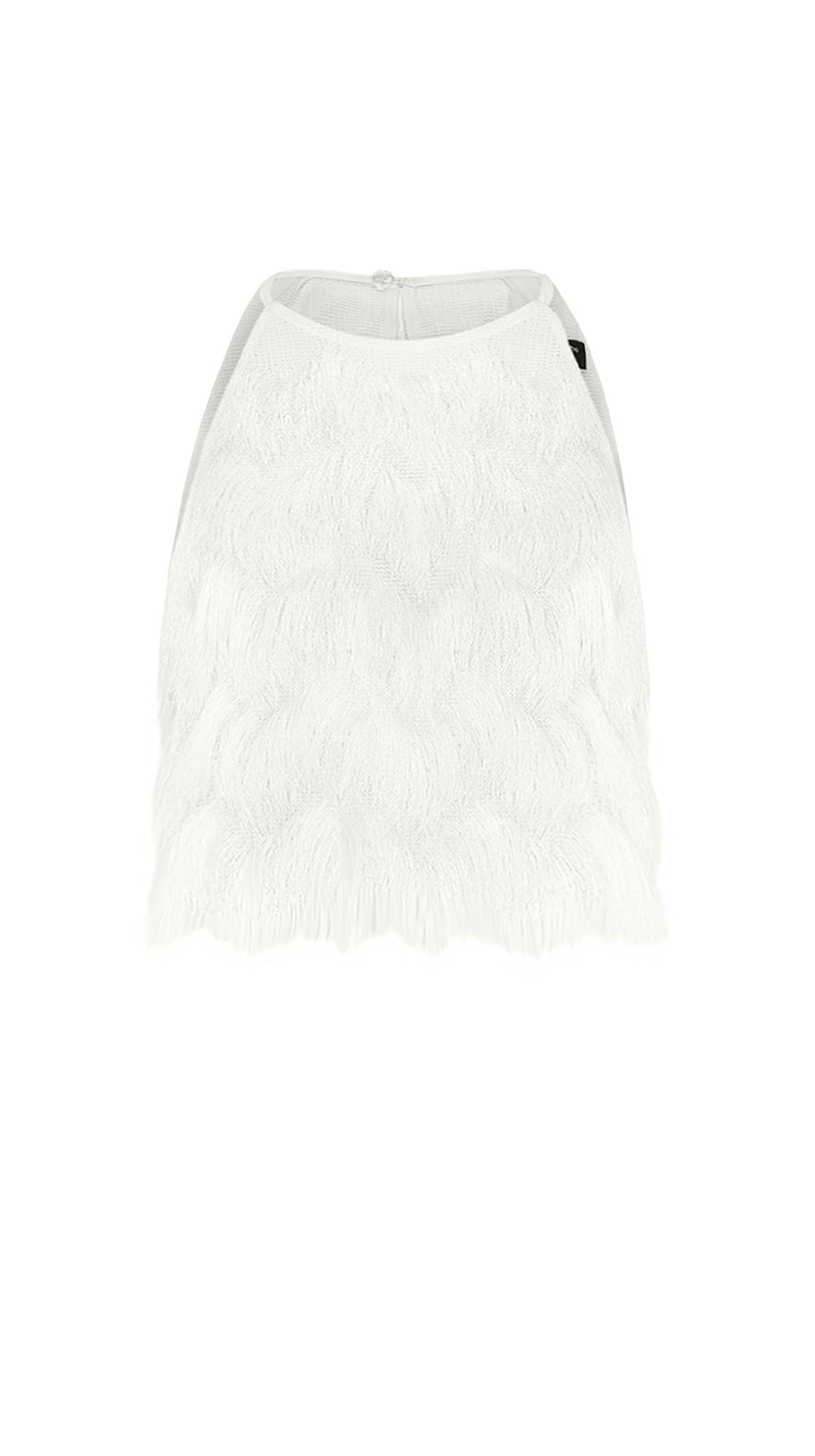 kaviar-gauche-twist-top-high-neck-top-ivory-mit-fransen image 1