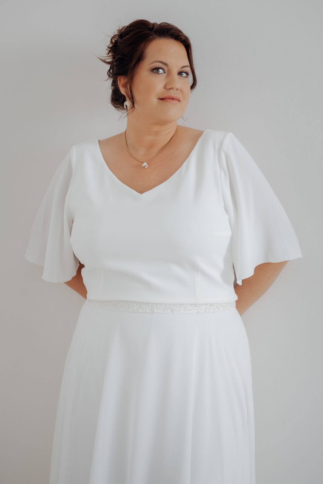 noni-selected-amelie-braut-top-ivory-v-ausschnitt-knopfleiste image 2